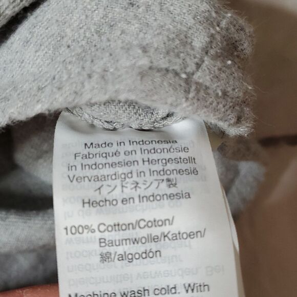 Madewell Gray Cotton Tie Front Button Down Shirt - Picture 3 of 4